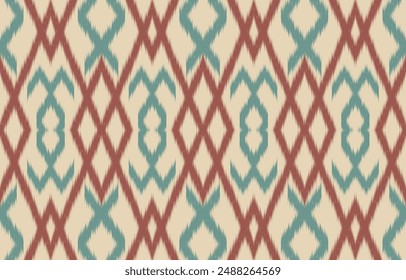 Ethnic abstract ikat art. Aztec ornament print. geometric ethnic pattern seamless  color oriental.  Design for background ,curtain, carpet, wallpaper, clothing, wrapping, Batik, vector illustration.