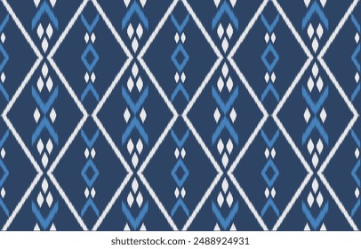 Ethnic abstract ikat art. Aztec ornament print. geometric ethnic pattern seamless  color oriental.  Design for background ,curtain, carpet, wallpaper, clothing, wrapping, Batik, vector illustration.