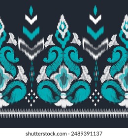 Ethnic abstract ikat art. Aztec ornament print. damask ethnic pattern seamless color oriental. Design for background ,curtain, carpet, wallpaper, clothing, wrapping, Batik, vector illustration.