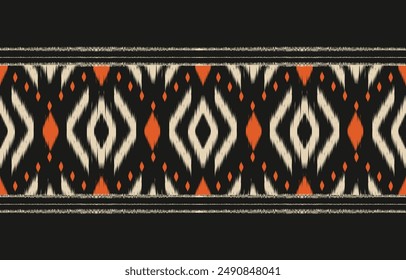 Ethnic abstract ikat art. Aztec ornament print. geometric ethnic pattern seamless  color oriental.  Design for background ,curtain, carpet, wallpaper, clothing, wrapping, Batik, vector illustration.