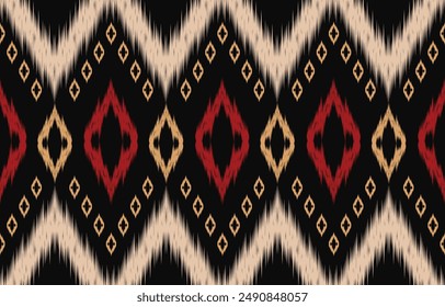 Ethnic abstract ikat art. Aztec ornament print. geometric ethnic pattern seamless  color oriental.  Design for background ,curtain, carpet, wallpaper, clothing, wrapping, Batik, vector illustration.