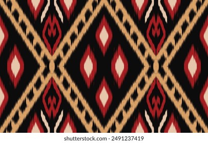 Ethnic abstract ikat art. Aztec ornament print. geometric ethnic pattern seamless  color oriental.  Design for background ,curtain, carpet, wallpaper, clothing, wrapping, Batik, vector illustration.