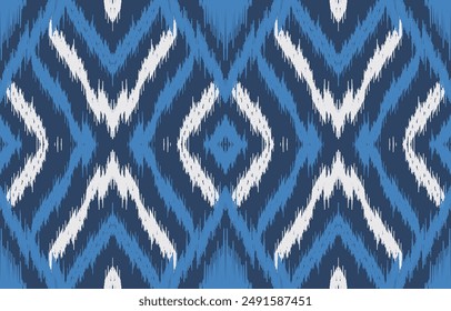 Ethnic abstract ikat art. Aztec ornament print. geometric ethnic pattern seamless  color oriental.  Design for background ,curtain, carpet, wallpaper, clothing, wrapping, Batik, vector illustration.