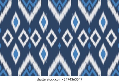 Ethnic abstract ikat art. Aztec ornament print. geometric ethnic pattern seamless  color oriental.  Design for background ,curtain, carpet, wallpaper, clothing, wrapping, Batik, vector illustration.