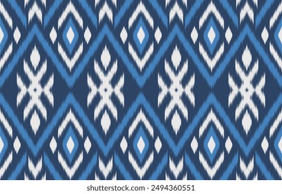Ethnic abstract ikat art. Aztec ornament print. geometric ethnic pattern seamless  color oriental.  Design for background ,curtain, carpet, wallpaper, clothing, wrapping, Batik, vector illustration.