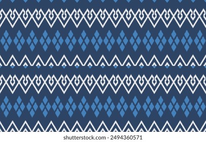 Ethnic abstract ikat art. Aztec ornament print. geometric ethnic pattern seamless  color oriental.  Design for background ,curtain, carpet, wallpaper, clothing, wrapping, Batik, vector illustration.