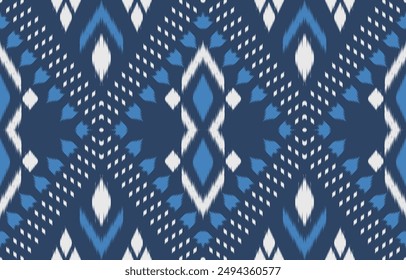 Ethnic abstract ikat art. Aztec ornament print. geometric ethnic pattern seamless  color oriental.  Design for background ,curtain, carpet, wallpaper, clothing, wrapping, Batik, vector illustration.