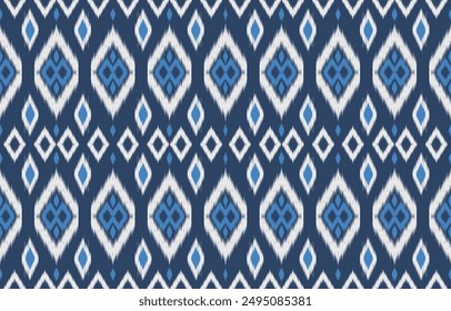 Ethnic abstract ikat art. Aztec ornament print. geometric ethnic pattern seamless  color oriental.  Design for background ,curtain, carpet, wallpaper, clothing, wrapping, Batik, vector illustration.