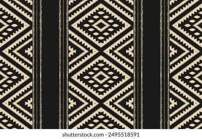 Ethnic abstract ikat art. Aztec ornament print. geometric ethnic pattern seamless  color oriental.  Design for background ,curtain, carpet, wallpaper, clothing, wrapping, Batik, vector illustration.