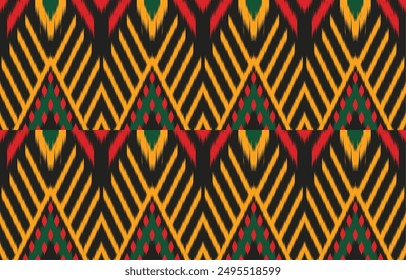Ethnic abstract ikat art. Aztec ornament print. geometric ethnic pattern seamless  color oriental.  Design for background ,curtain, carpet, wallpaper, clothing, wrapping, Batik, vector illustration.