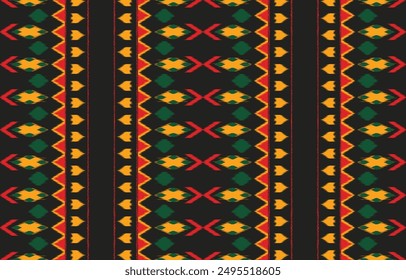 Ethnic abstract ikat art. Aztec ornament print. geometric ethnic pattern seamless  color oriental.  Design for background ,curtain, carpet, wallpaper, clothing, wrapping, Batik, vector illustration.