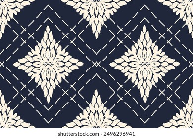 Ethnic abstract ikat art. Aztec ornament print. geometric ethnic pattern seamless color oriental. Design for background ,curtain, carpet, wallpaper, clothing, wrapping, Batik, vector illustration.