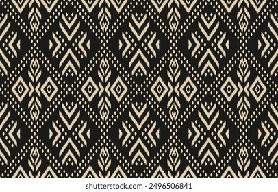 Ethnic abstract ikat art. Aztec ornament print. geometric ethnic pattern seamless  color oriental.  Design for background ,curtain, carpet, wallpaper, clothing, wrapping, Batik, vector illustration.