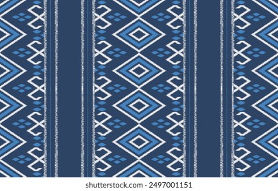 Ethnic abstract ikat art. Aztec ornament print. geometric ethnic pattern seamless  color oriental.  Design for background ,curtain, carpet, wallpaper, clothing, wrapping, Batik, vector illustration.