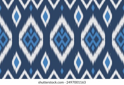 Ethnic abstract ikat art. Aztec ornament print. geometric ethnic pattern seamless  color oriental.  Design for background ,curtain, carpet, wallpaper, clothing, wrapping, Batik, vector illustration.