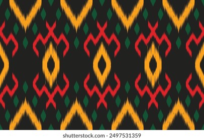 Ethnic abstract ikat art. Aztec ornament print. geometric ethnic pattern seamless  color oriental.  Design for background ,curtain, carpet, wallpaper, clothing, wrapping, Batik, vector illustration.