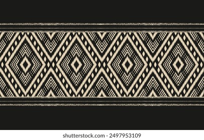 Ethnic abstract ikat art. Aztec ornament print. geometric ethnic pattern seamless  color oriental.  Design for background ,curtain, carpet, wallpaper, clothing, wrapping, Batik, vector illustration.