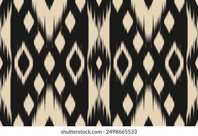 Arte ikat abstracto étnico. Estampado de adornos aztecas. patrón étnico geométrico sin costuras color oriental.  Diseño para el fondo, cortina, alfombra, Fondo de pantalla, ropa, envoltura, Batik, Ilustración vectorial.