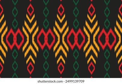 Ethnic abstract ikat art. Aztec ornament print. geometric ethnic pattern seamless  color oriental.  Design for background ,curtain, carpet, wallpaper, clothing, wrapping, Batik, vector illustration.