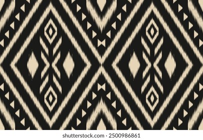 Ethnic abstract ikat art. Aztec ornament print. geometric ethnic pattern seamless  color oriental.  Design for background ,curtain, carpet, wallpaper, clothing, wrapping, Batik, vector illustration.