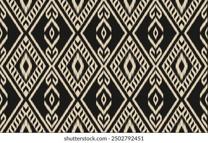 Ethnic abstract ikat art. Aztec ornament print. geometric ethnic pattern seamless  color oriental.  Design for background ,curtain, carpet, wallpaper, clothing, wrapping, Batik, vector illustration.