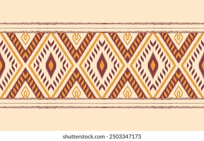 Ethnic abstract ikat art. Aztec ornament print. geometric ethnic pattern seamless  color oriental.  Design for background ,curtain, carpet, wallpaper, clothing, wrapping, Batik, vector illustration.