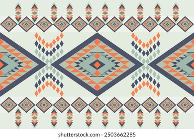 Ethnic abstract ikat art. Aztec ornament print. geometric ethnic pattern seamless color oriental. Design for background ,curtain, carpet, wallpaper, clothing, wrapping, Batik, vector illustration.