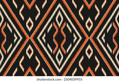 Ethnic abstract ikat art. Aztec ornament print. geometric ethnic pattern seamless  color oriental.  Design for background ,curtain, carpet, wallpaper, clothing, wrapping, Batik, vector illustration.