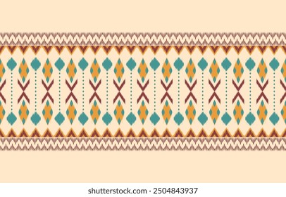 Ethnic abstract ikat art. Aztec ornament print. geometric ethnic pattern seamless  color oriental.  Design for background ,curtain, carpet, wallpaper, clothing, wrapping, Batik, vector illustration.