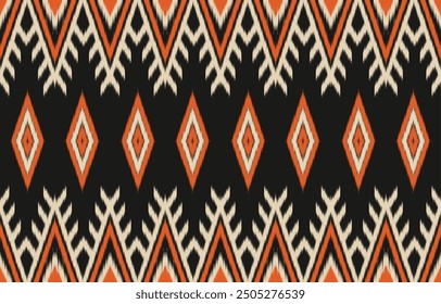 Ethnic abstract ikat art. Aztec ornament print. geometric ethnic pattern seamless  color oriental.  Design for background ,curtain, carpet, wallpaper, clothing, wrapping, Batik, vector illustration.