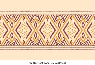 Ethnic abstract ikat art. Aztec ornament print. geometric ethnic pattern seamless  color oriental.  Design for background ,curtain, carpet, wallpaper, clothing, wrapping, Batik, vector illustration.