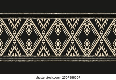 Ethnic abstract ikat art. Aztec ornament print. geometric ethnic pattern seamless  color oriental.  Design for background ,curtain, carpet, wallpaper, clothing, wrapping, Batik, vector illustration.