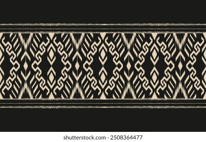 Ethnic abstract ikat art. Aztec ornament print. geometric ethnic pattern seamless  color oriental.  Design for background ,curtain, carpet, wallpaper, clothing, wrapping, Batik, vector illustration.