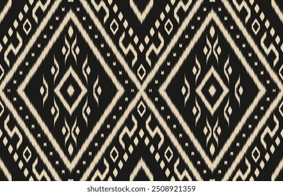 Ethnic abstract ikat art. Aztec ornament print. geometric ethnic pattern seamless  color oriental.  Design for background ,curtain, carpet, wallpaper, clothing, wrapping, Batik, vector illustration.