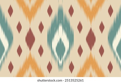 Ethnic abstract ikat art. Aztec ornament print. geometric ethnic pattern seamless  color oriental.  Design for background ,curtain, carpet, wallpaper, clothing, wrapping, Batik, vector illustration.