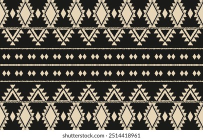 Étnica abstrata ikat art. Aztec impressão ornamento. padrão étnico geométrico cor sem costura oriental.  Design para fundo, cortina, tapete, papel de parede, roupas, envoltório, Batik, ilustração vetorial.