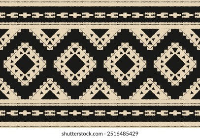 Ethnic abstract ikat art. Aztec ornament print. geometric ethnic pattern seamless  color oriental.  Design for background ,curtain, carpet, wallpaper, clothing, wrapping, Batik, vector illustration.