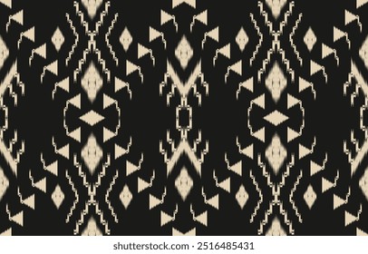 Étnica abstrata ikat art. Aztec impressão ornamento. padrão étnico geométrico cor sem costura oriental.  Design para fundo, cortina, tapete, papel de parede, roupas, envoltório, Batik, ilustração vetorial.