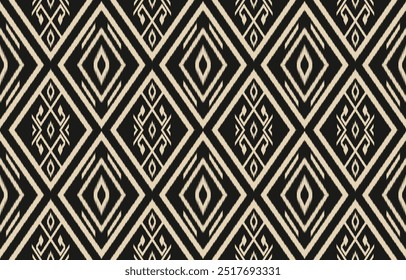 Étnica abstrata ikat art. Aztec impressão ornamento. padrão étnico geométrico cor sem costura oriental.  Design para fundo, cortina, tapete, papel de parede, roupas, envoltório, Batik, ilustração vetorial.