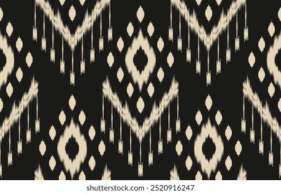 Étnica abstrata ikat art. Aztec impressão ornamento. padrão étnico geométrico cor sem costura oriental.  Design para fundo, cortina, tapete, papel de parede, roupas, envoltório, Batik, ilustração vetorial.