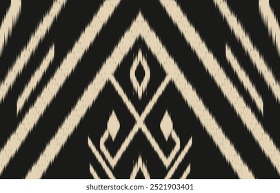 Arte ikat abstracto étnico. Estampado de adornos aztecas. patrón étnico geométrico sin costuras color oriental.  Diseño para el fondo, cortina, alfombra, Fondo de pantalla, ropa, envoltura, Batik, Ilustración vectorial.