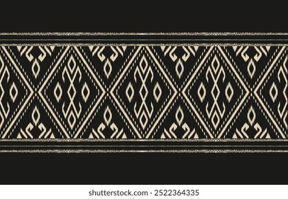 Ethnic abstract ikat art. Aztec ornament print. geometric ethnic pattern seamless  color oriental.  Design for background ,curtain, carpet, wallpaper, clothing, wrapping, Batik, vector illustration.