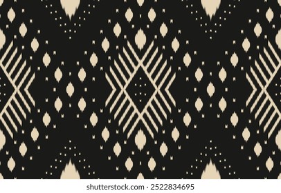 Étnica abstrata ikat art. Aztec impressão ornamento. padrão étnico geométrico cor sem costura oriental.  Design para fundo, cortina, tapete, papel de parede, roupas, envoltório, Batik, ilustração vetorial.