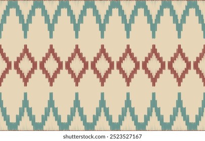 Ethnic abstract ikat art. Aztec ornament print. geometric ethnic pattern seamless  color oriental.  Design for background ,curtain, carpet, wallpaper, clothing, wrapping, Batik, vector illustration.