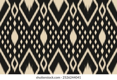 Étnica abstrata ikat art. Aztec impressão ornamento. padrão étnico geométrico cor sem costura oriental.  Design para fundo, cortina, tapete, papel de parede, roupas, envoltório, Batik, ilustração vetorial.