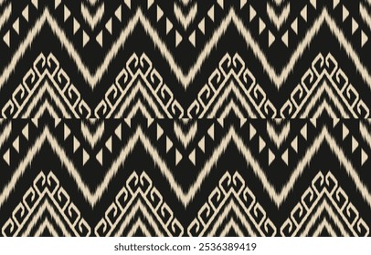 Ethnic abstract ikat art. Aztec ornament print. geometric ethnic pattern seamless  color oriental.  Design for background ,curtain, carpet, wallpaper, clothing, wrapping, Batik, vector illustration.