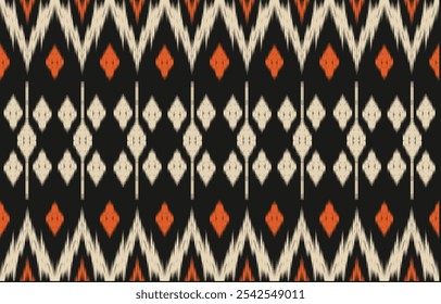 Ethnic abstract ikat art. Aztec ornament print. geometric ethnic pattern seamless  color oriental.  Design for background ,curtain, carpet, wallpaper, clothing, wrapping, Batik, vector illustration.