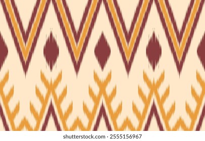Ethnic abstract ikat art. Aztec ornament print. geometric ethnic pattern seamless  color oriental.  Design for background ,curtain, carpet, wallpaper, clothing, wrapping, Batik, vector illustration.