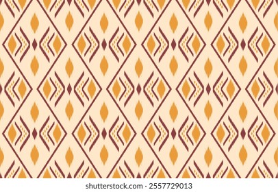Ethnic abstract ikat art. Aztec ornament print. geometric ethnic pattern seamless  color oriental.  Design for background ,curtain, carpet, wallpaper, clothing, wrapping, Batik, vector illustration.