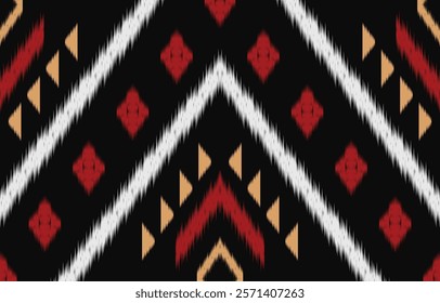 Ethnic abstract ikat art. Aztec ornament print. geometric ethnic pattern seamless  color oriental.  Design for background ,curtain, carpet, wallpaper, clothing, wrapping, Batik, vector illustration.